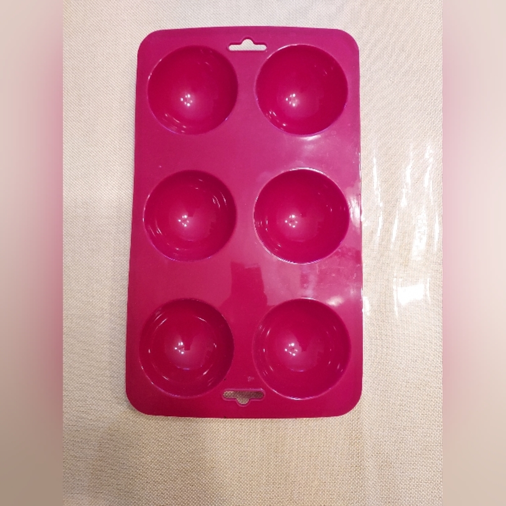 Mat & Mold - Red Silicone Round Shape Dessert & Baking Mat for Prep New